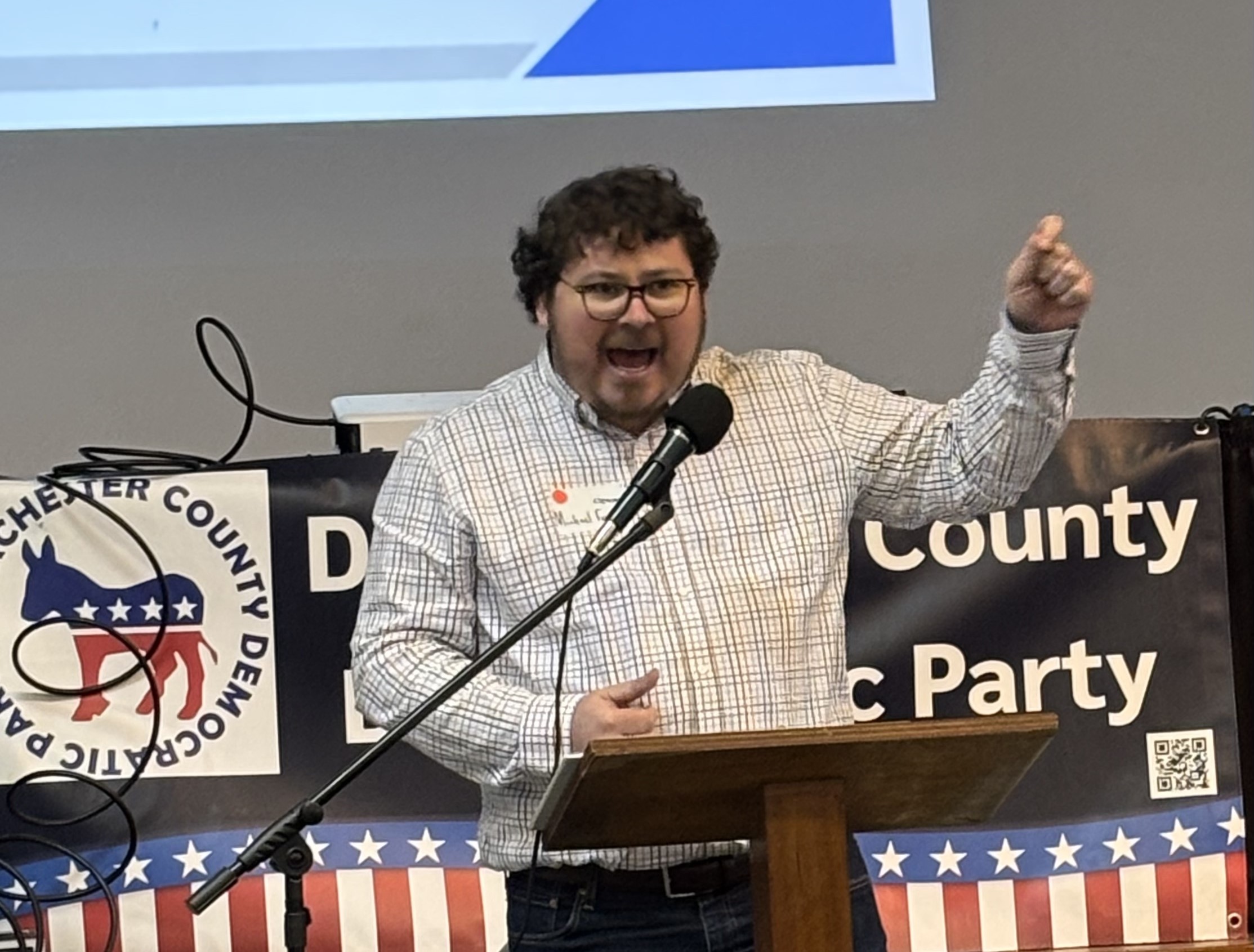 image from Dorchester Country Democratic Party of South Carolina spring 2025 Blue Note newsletter showing new chair Michael Fronk