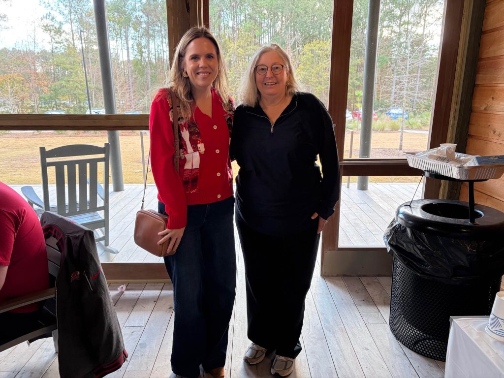 US Senate Candidate Dr. Annie Andrews with a voter.