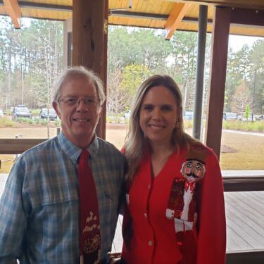 US Senate Candidate Dr. Annie Andrews with a voter.
