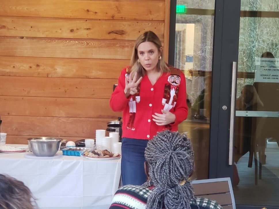US Senate Candidate Dr. Annie Andrews addressing voters.