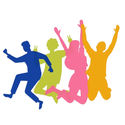 DCDP - Young Democrats:  Young people dancing and happy