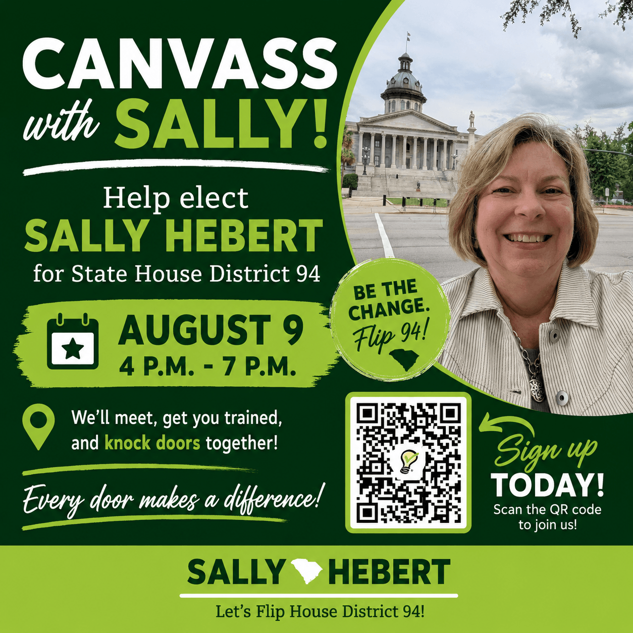 Canvass with Sally Hebert, SC House Candidate for District 94